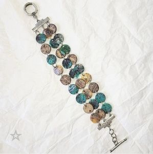 🦋 MOTHER OF PEARL DISC BRACELET - TOGGLE CLASP